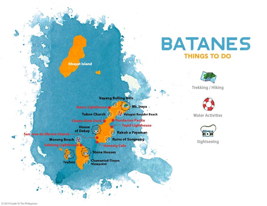 Guide to the Philippines' map of things to do in Batanes