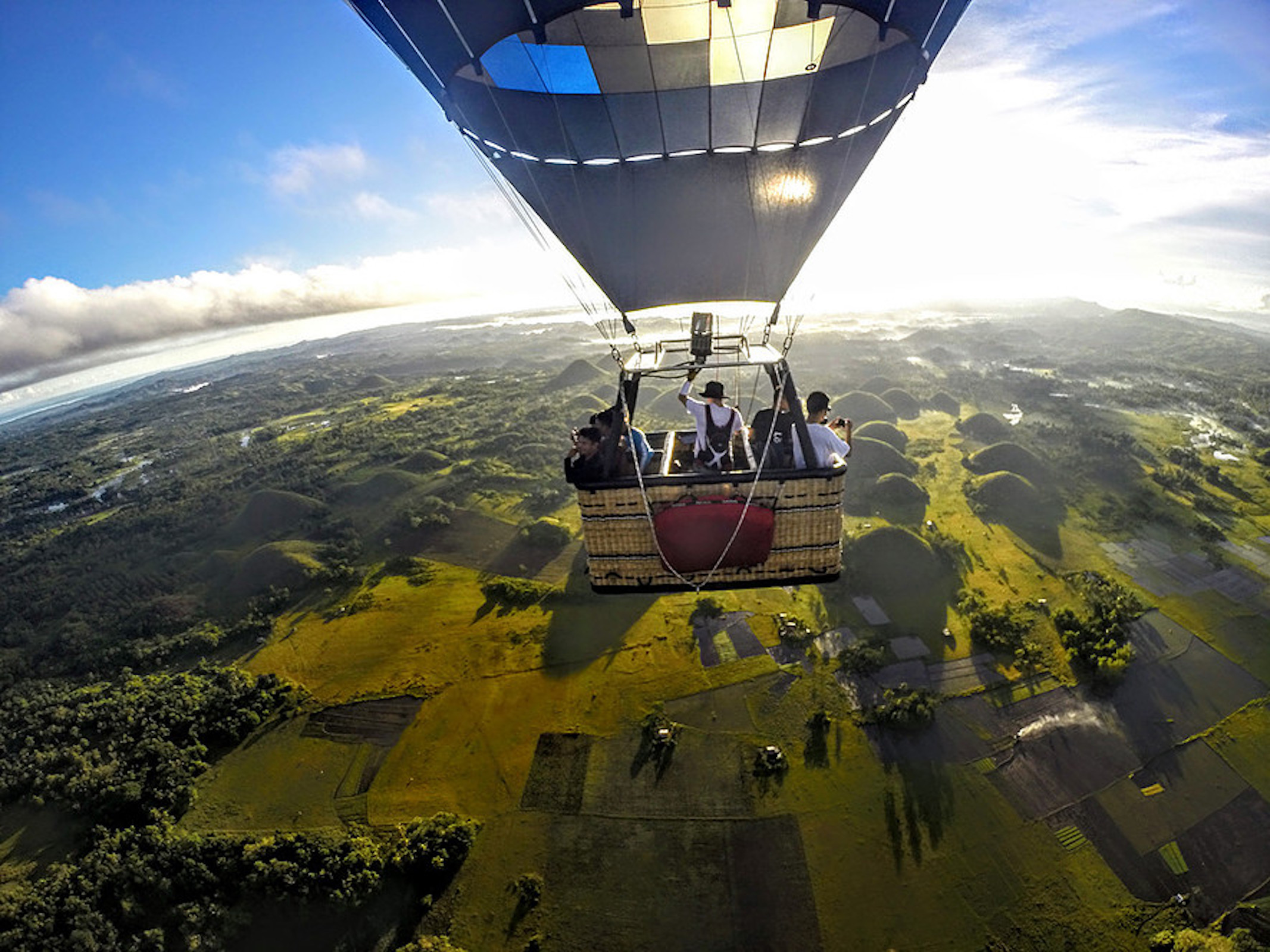 a hot air balloon ride