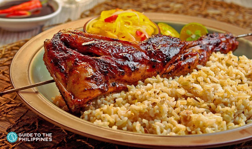 Chicken inasal with rice in the Philippines