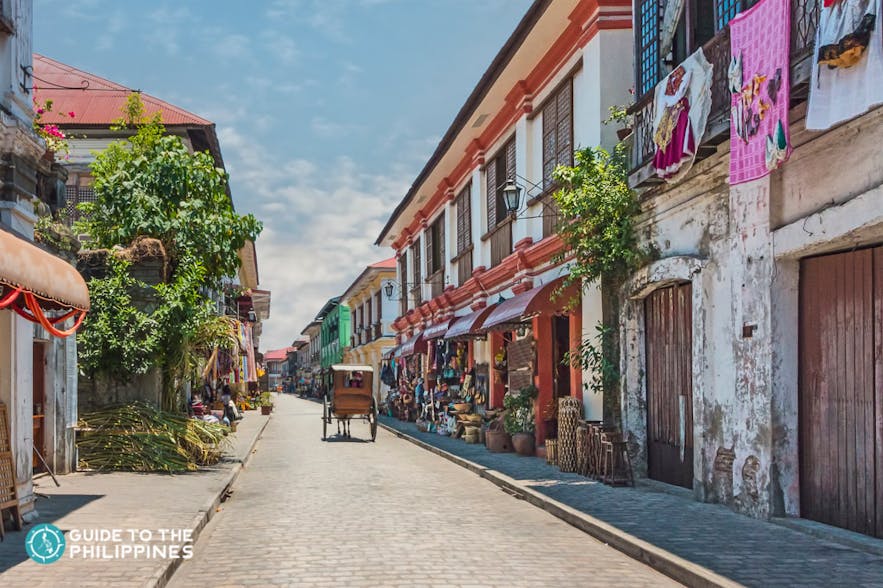 Calle Crisologo in Vigan, Ilocos Sur, Philippines