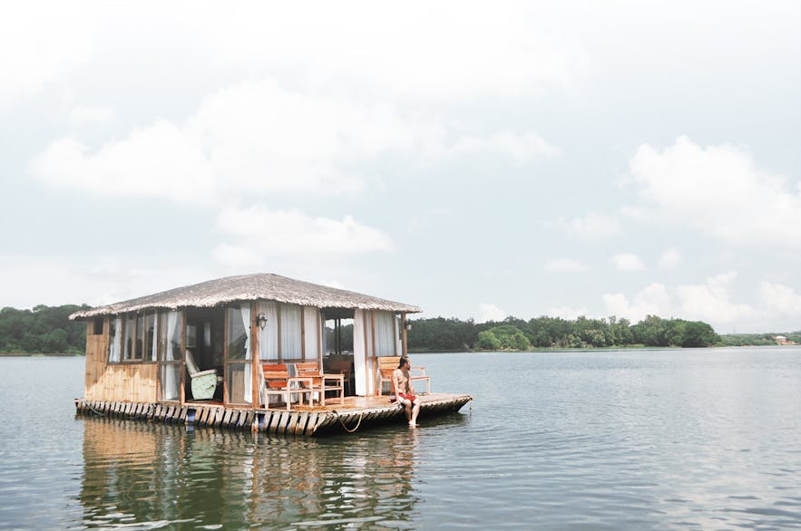 Aquascape floating cottage in Lake Caliraya