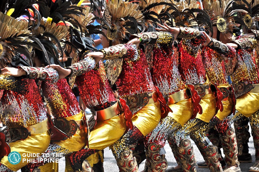 Street performers dancing at Sinulog Festival