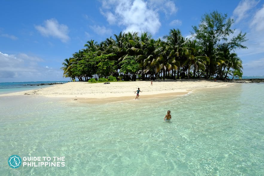 Clear waters of Guyam Island in Siargao, Philippines