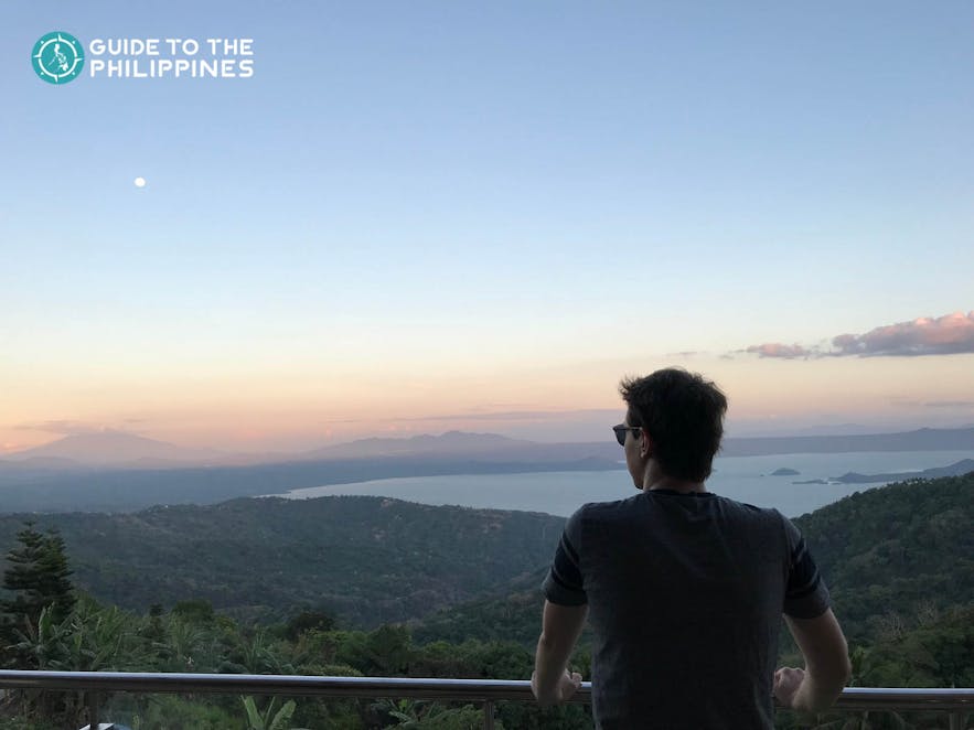 Man viewing the Taal Volcano