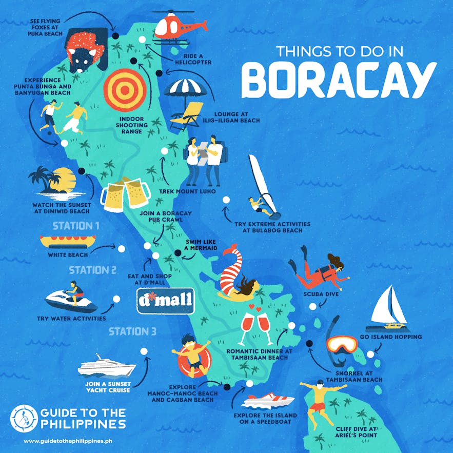 Boracay map of things to do and activities