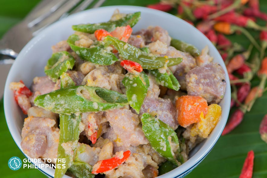 Bicol Express in Legazpi, Albay is a typical Bicolano cuisine with spices and coconut cream