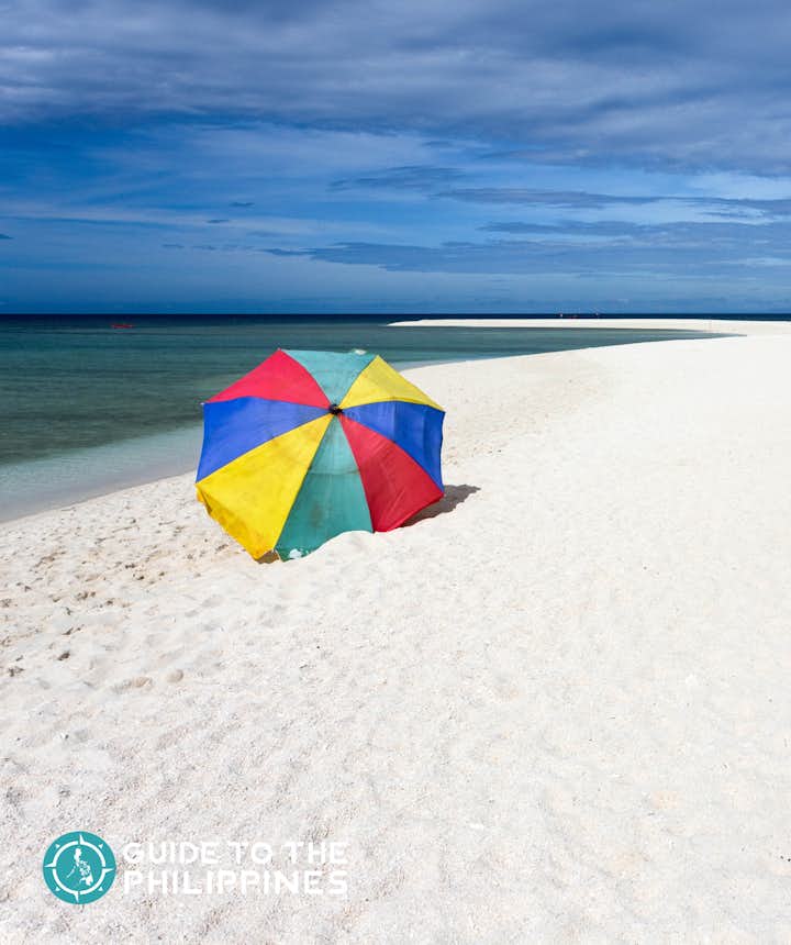 Colorful umbrella in Camiguin White Island