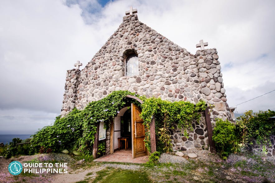 Entrance of the Tukon Chapel, also known as Mt. Carmel Church in Batanes, Philippines