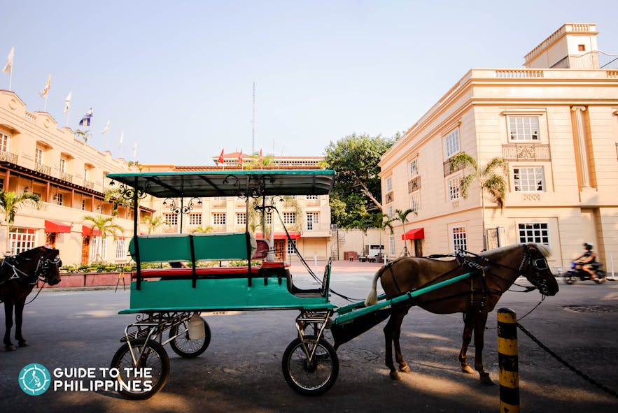 Kalesa, a horse-drawn carriage, in Intramuros, Manila