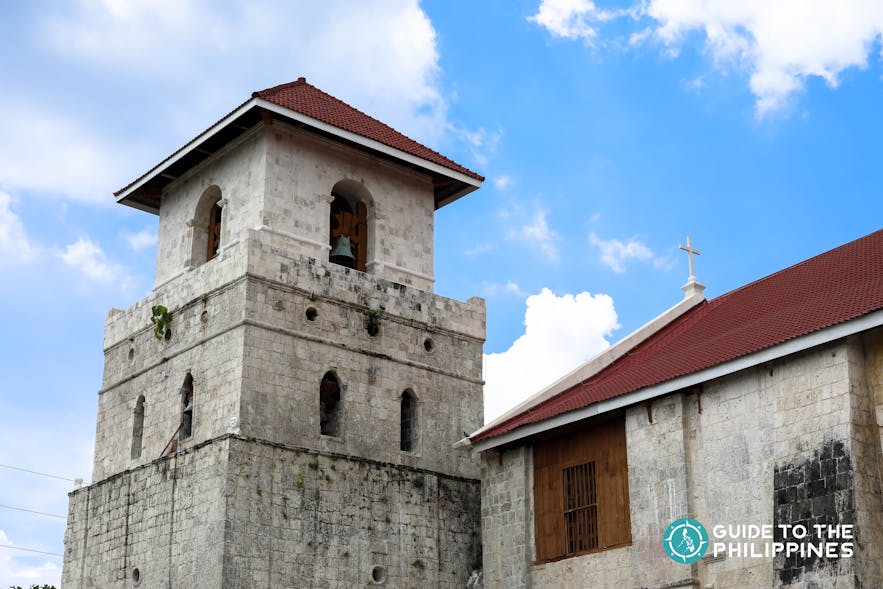 Facade of the Baclayon Church Ruins in Bohol, Philippines