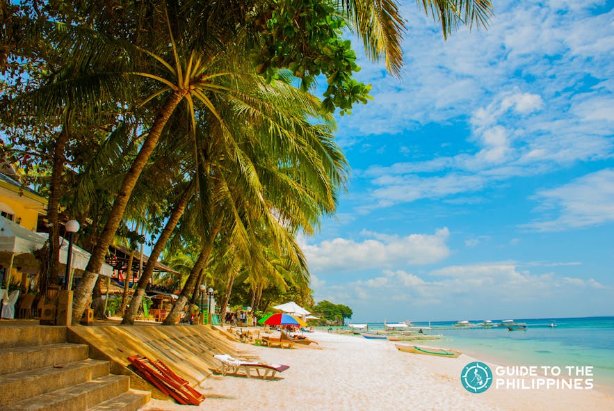 The white sand tropical beach of Panglao Island in Bohol, Philippines