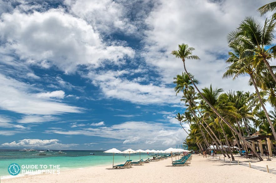 White sand Alona Beach in Bohol, Philippines