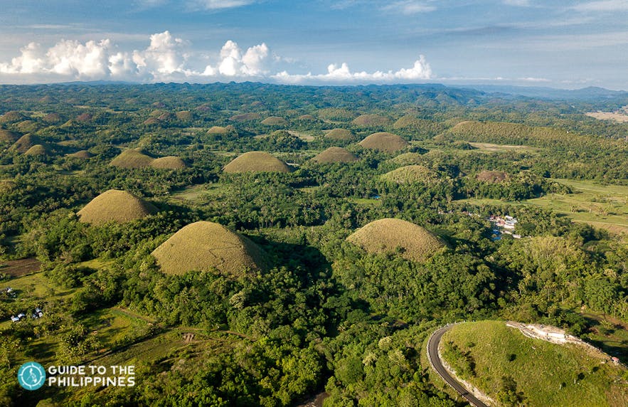 View of the iconic Chocolate Hills of Bohol, Philippines