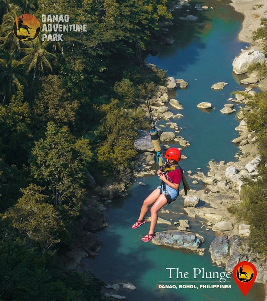 Top view of a traveler at Danao Adventure Park in Bohol, Philippines