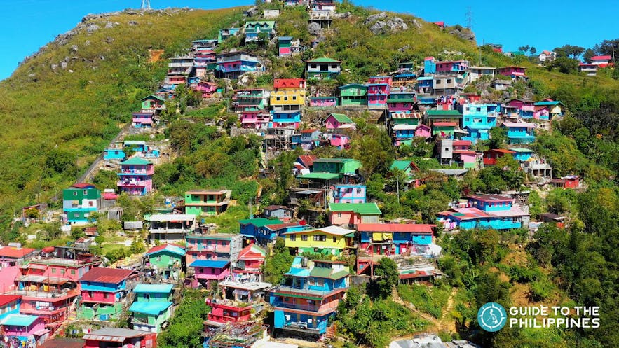 View of the Stobosa Artists’ Village, inspired by the Favela Paintings of Rio de Janeiro, Brazil