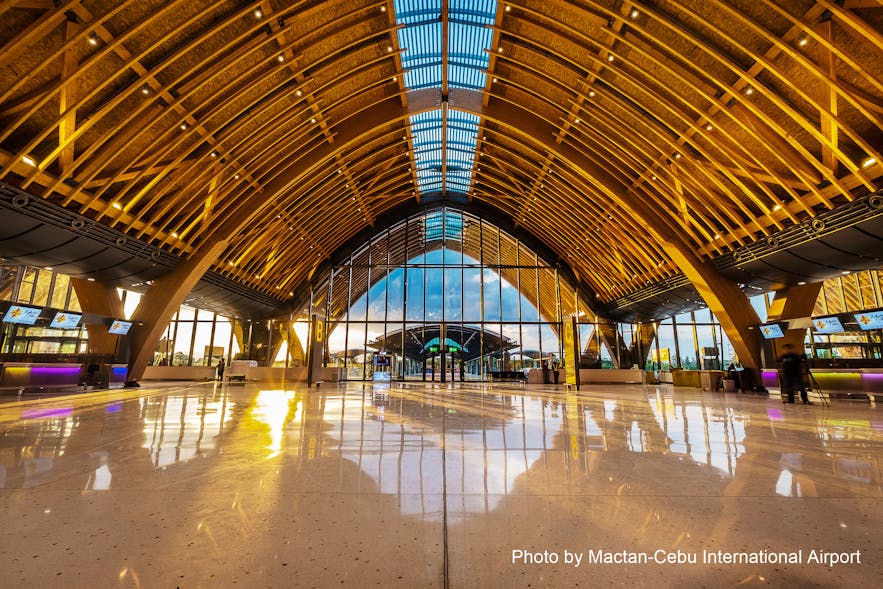 Ocean waves inspired timber roof of Mactan-Cebu International Airport