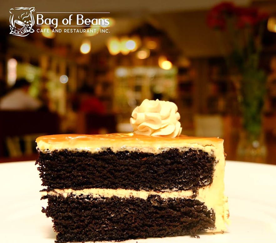 Slice of Salted Caramel cake at Bag of Beans in Tagaytay