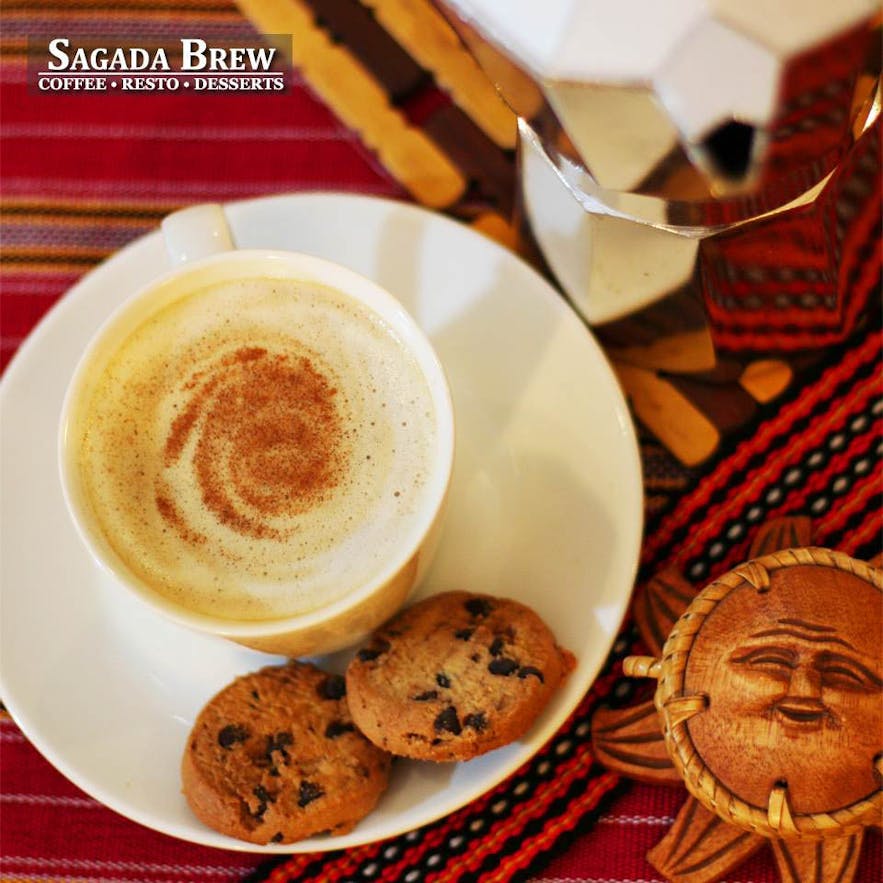 Cup of Cappucino and cookies from Sagada Brew