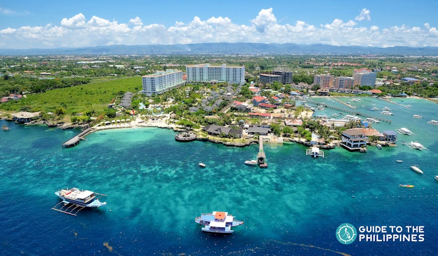 Top view of Mactan Island in Cebu, Philippines