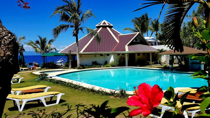 Pool view of Quo Vadis Dive Resort in Moalboal, Cebu