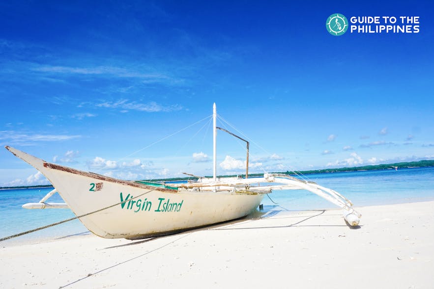 Boat at the Virgin Island Beach in Bantayan, Cebu