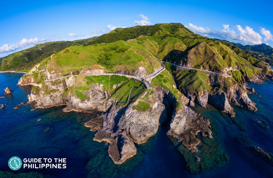 Aerial shot of the Chawa View Deck in Batanes, Philippines