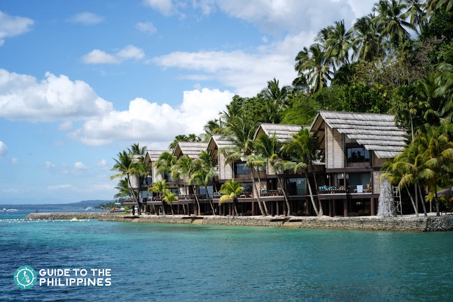 Stilt cottages at Pearl Farm in Samal Island of Davao, Philippines