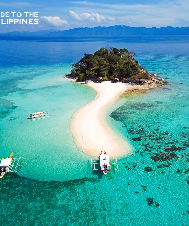 Aerial view of an island in Coron, Palawan