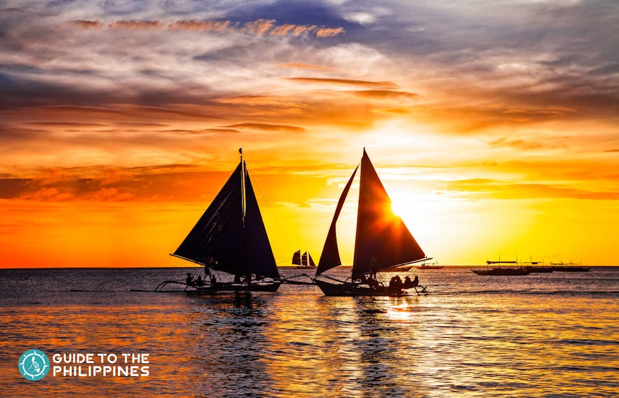 Beautiful sunset in Boracay, Philippines