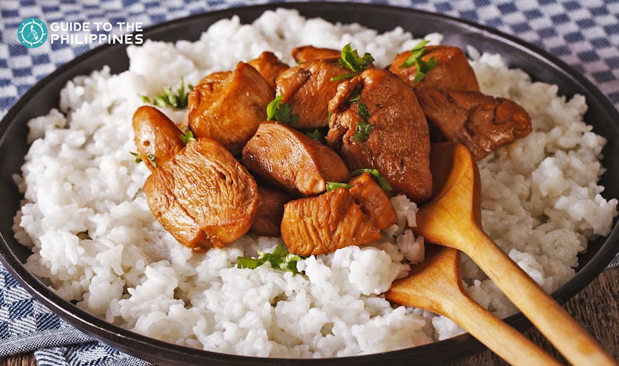 Pork Adobo with rice in the Philippines