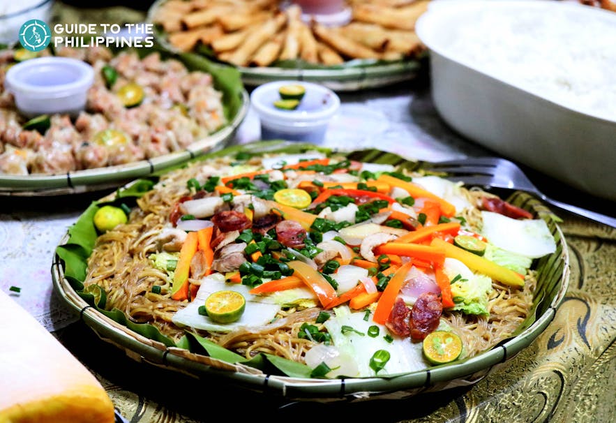 Traditional pancit in the Philippines