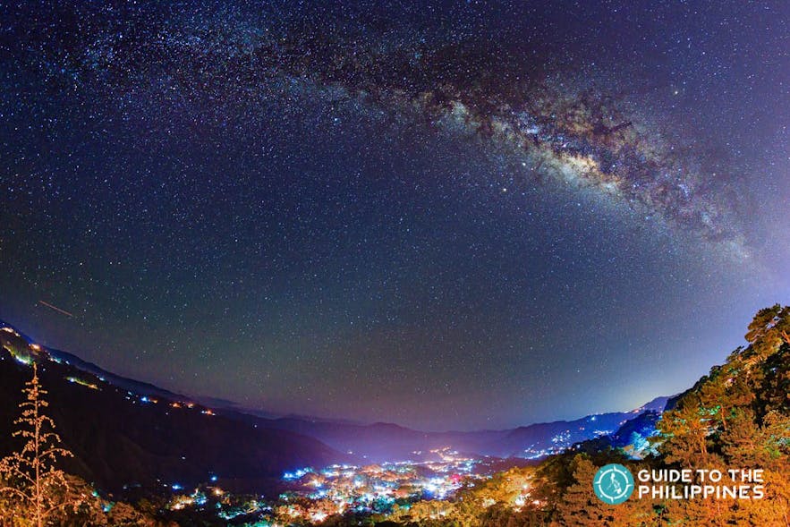 Starry night at Mines View Park in Baguio, Philippines