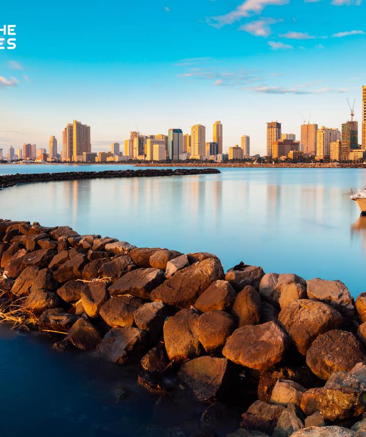 Skyline of Manila Bay in the Philippines