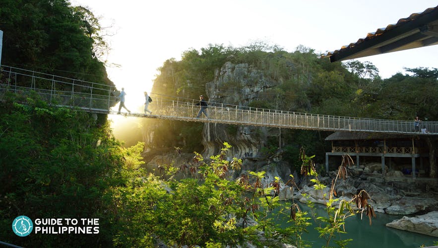 Hanging bridge at Minalungao National Park in Nueva Ecija