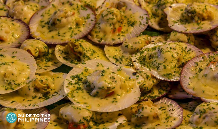 Iloilo grilled scallops served in restaurants