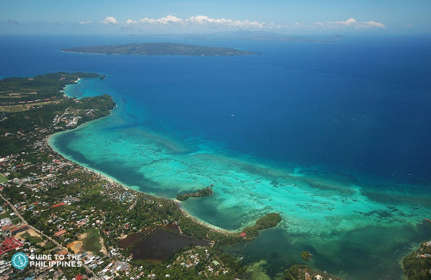 Aerial view of Hilutungan Island in Cebu