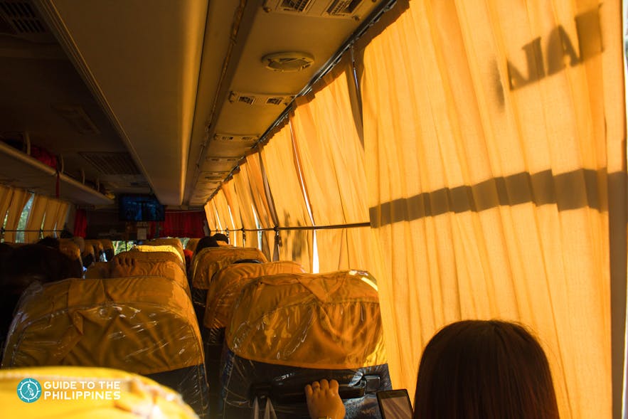 Inside a bus to Banaue