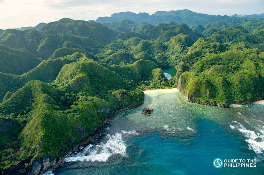 Beautiful blend of Caramoan Island's lush greens and blue waters