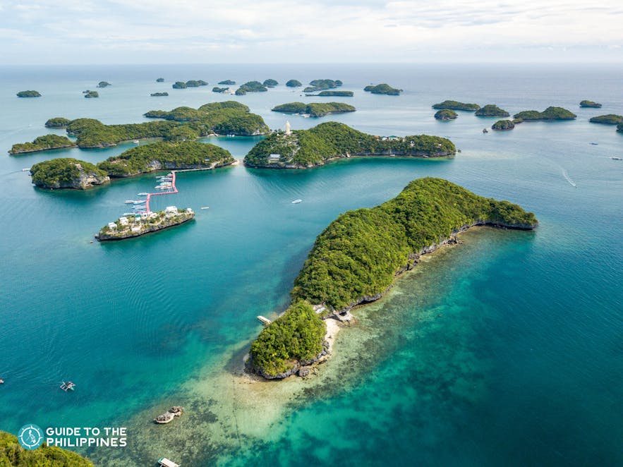 Top view of Hundred Islands in Pangasinan, Philippines