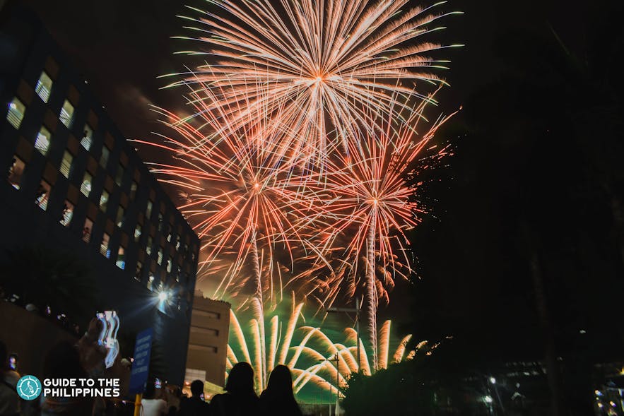 Fireworks display for Sinulog Festival in Cebu, Philippines