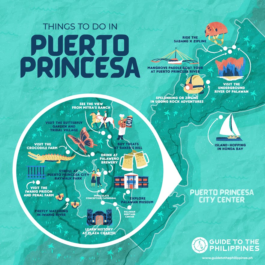 Guide to the Philippines' map of things to do in Puerto Princesa