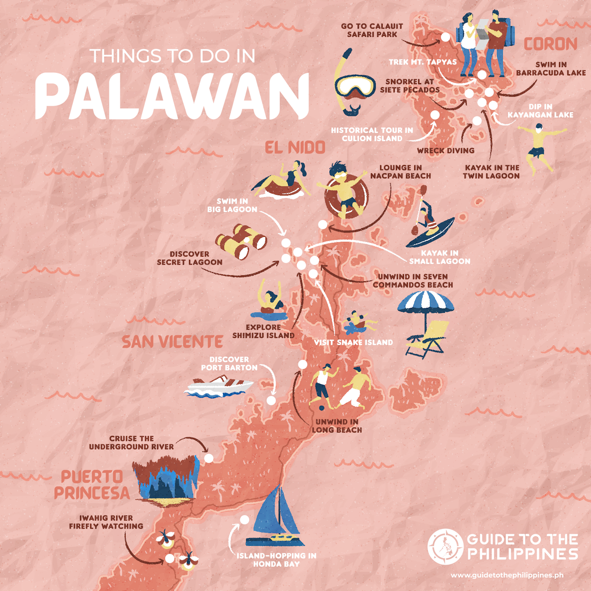 palawan tourist spot map