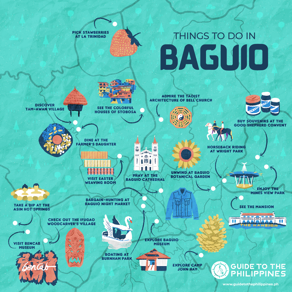 baguio map with tourist spots