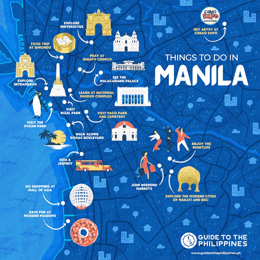 Guide to the Philippines' Manila map of things to do and where to go in Manila