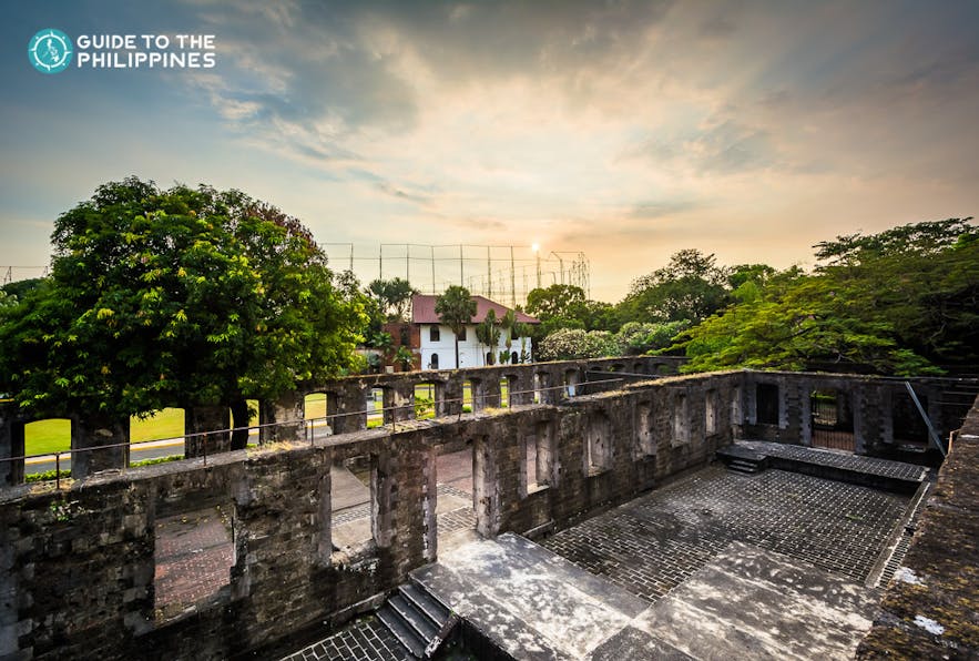 Sunset at the ruins of the Fort Santiago in Intramuros, Manila
