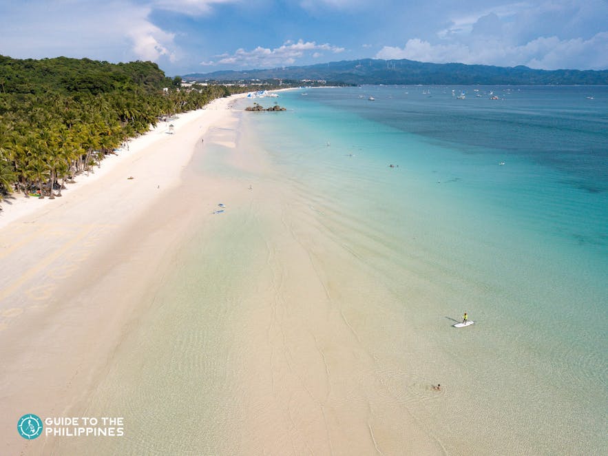 Uncrowded White Beach in Boracay, Aklan