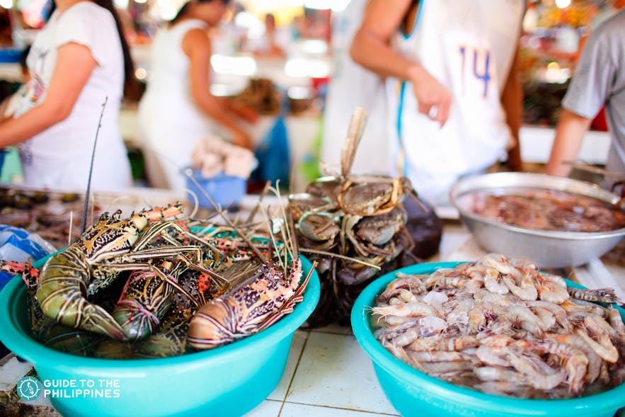 Fresh seafood from D'Talipapa in Boracay, Aklan