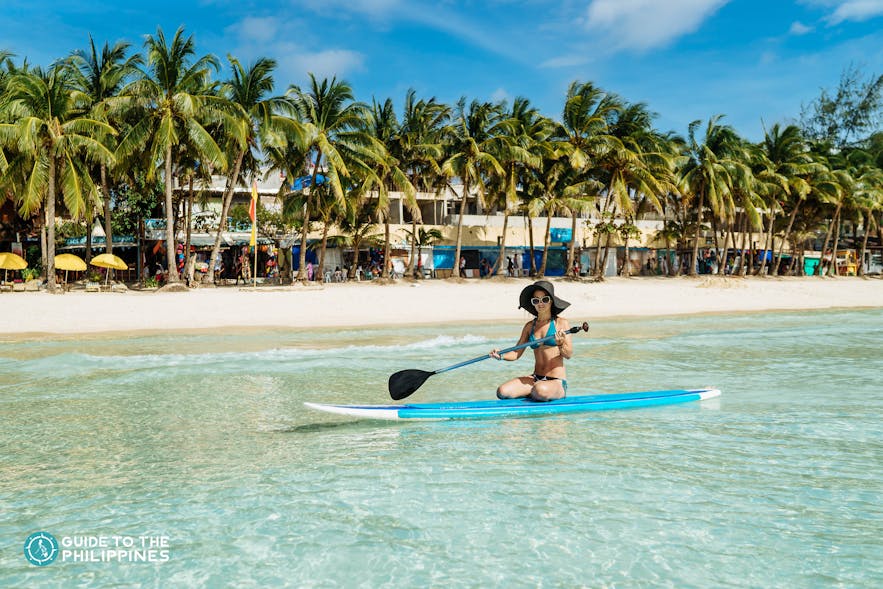 Enjoy stand up paddle boarding in Boracay, Aklan