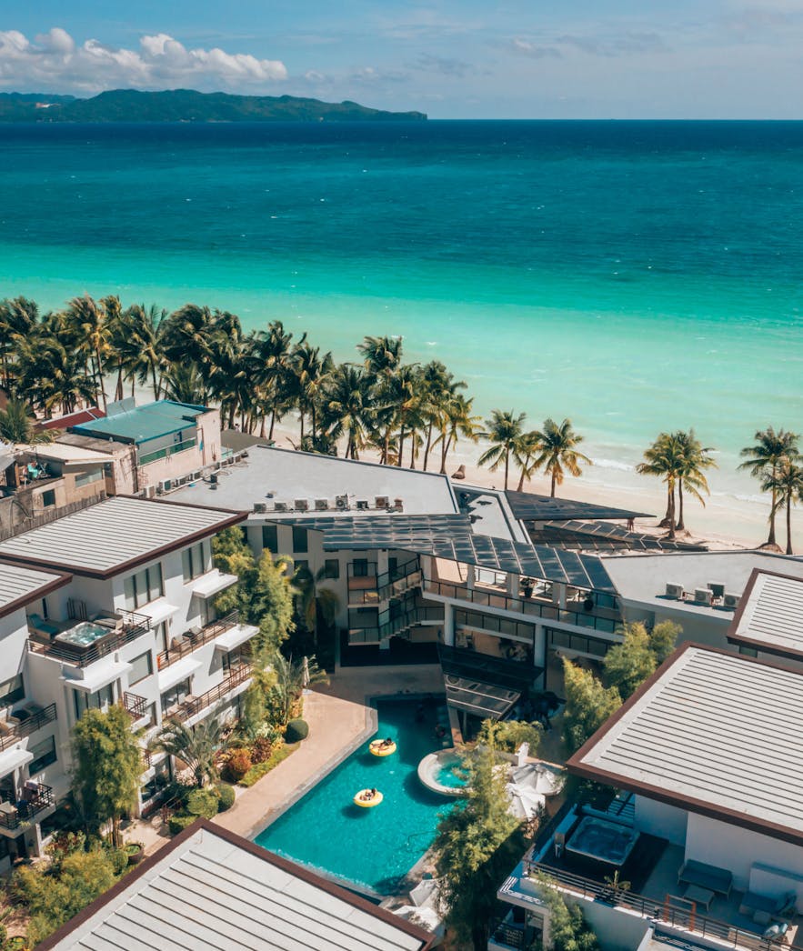 Beachfront view from the Discovery Shores Boracay in Aklan, Philippines