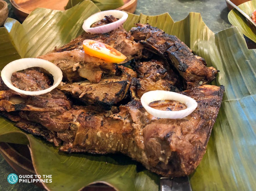 Grilled Tuna on banana leaf in Cagayan de Oro